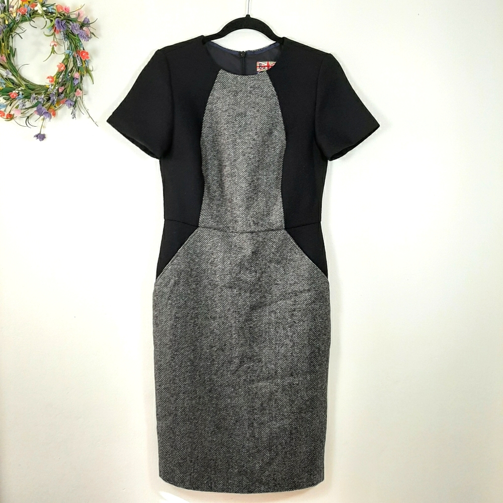 Boden British Tweed by Moon Sheath Dress US Sz 6